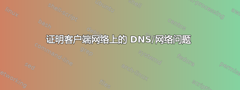 证明客户端网络上的 DNS/网络问题