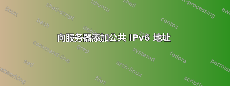 向服务器添加公共 IPv6 地址