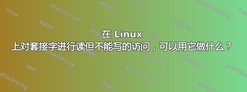 在 Linux 上对套接字进行读但不能写的访问，可以用它做什么？