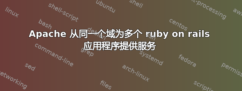 Apache 从同一个域为多个 ruby​​ on rails 应用程序提供服务