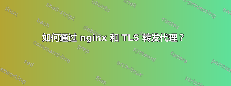 如何通过 nginx 和 TLS 转发代理？