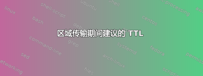 区域传输期间建议的 TTL