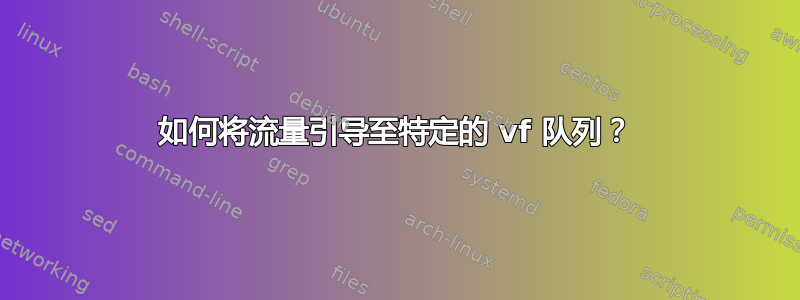 如何将流量引导至特定的 vf 队列？