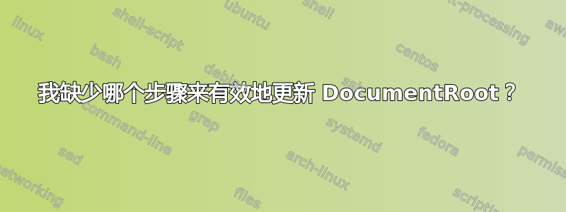 我缺少哪个步骤来有效地更新 DocumentRoot？