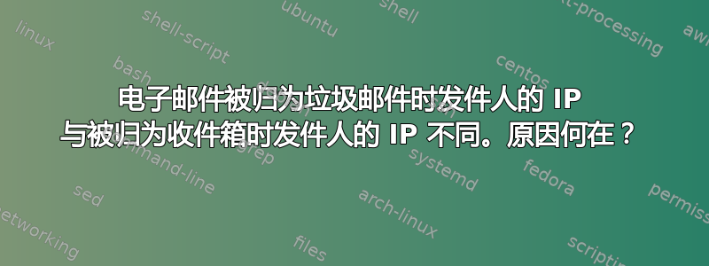 电子邮件被归为垃圾邮件时发件人的 IP 与被归为收件箱时发件人的 IP 不同。原因何在？