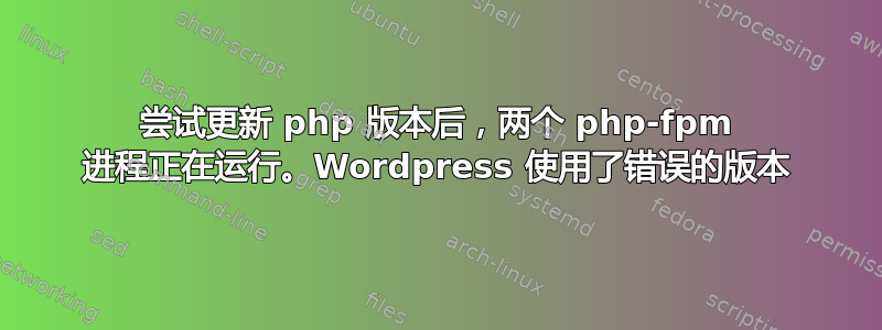 尝试更新 php 版本后，两个 php-fpm 进程正在运行。Wordpress 使用了错误的版本