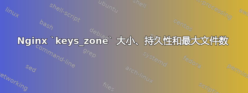 Nginx `keys_zone` 大小、持久性和最大文件数