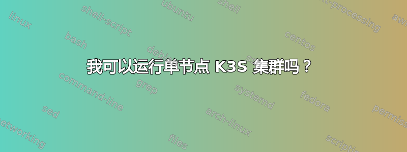 我可以运行单节点 K3S 集群吗？