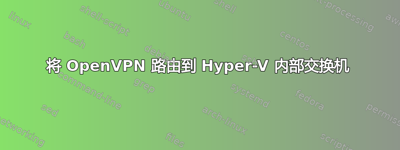 将 OpenVPN 路由到 Hyper-V 内部交换机