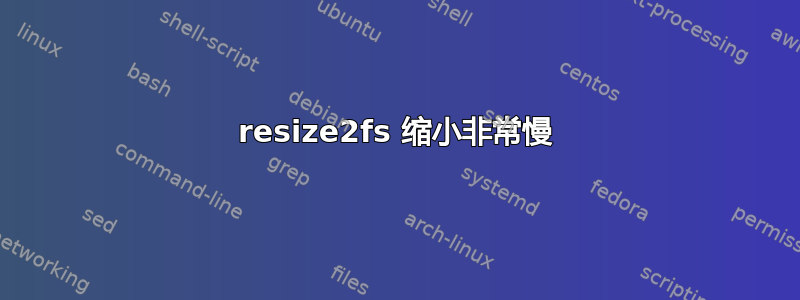 resize2fs 缩小非常慢