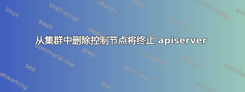 从集群中删除控制节点将终止 apiserver