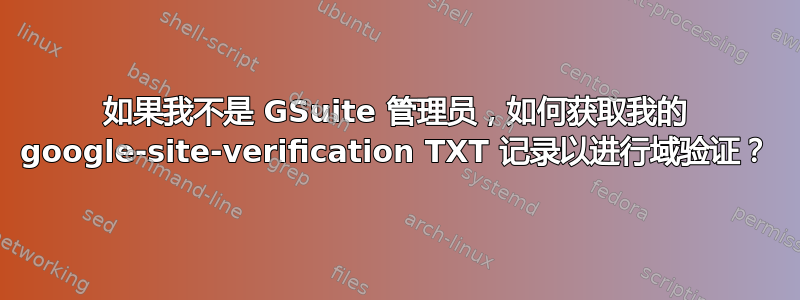 如果我不是 GSuite 管理员，如何获取我的 google-site-verification TXT 记录以进行域验证？