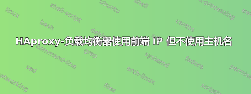 HAproxy-负载均衡器使用前端 IP 但不使用主机名