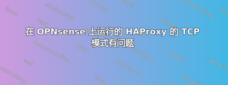 在 OPNsense 上运行的 HAProxy 的 TCP 模式有问题