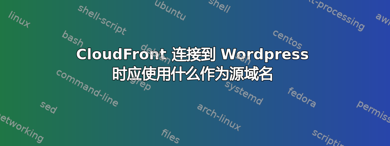 CloudFront 连接到 Wordpress 时应使用什么作为源域名