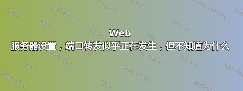 Web 服务器设置，端口转发似乎正在发生，但不知道为什么