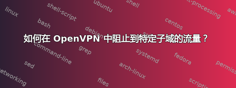 如何在 OpenVPN 中阻止到特定子域的流量？