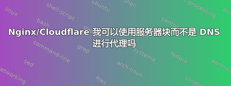 Nginx/Cloudflare 我可以使用服务器块而不是 DNS 进行代理吗