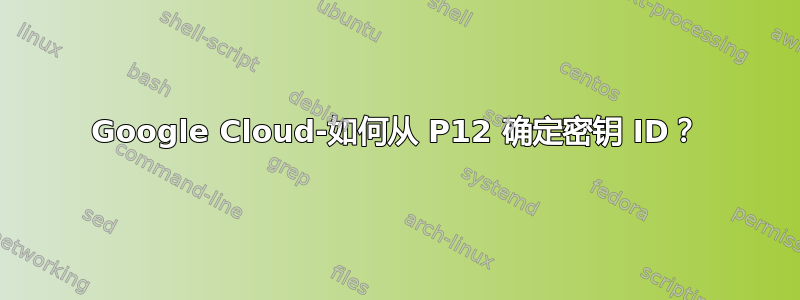 Google Cloud-如何从 P12 确定密钥 ID？