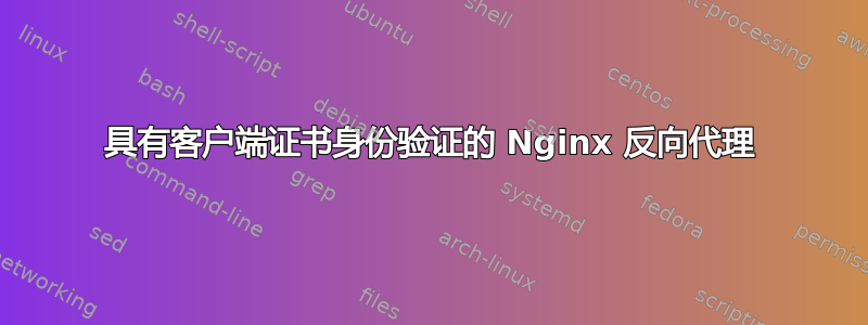 具有客户端证书身份验证的 Nginx 反向代理