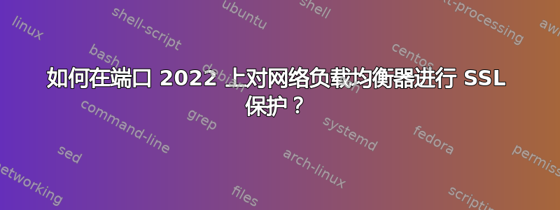 如何在端口 2022 上对网络负载均衡器进行 SSL 保护？