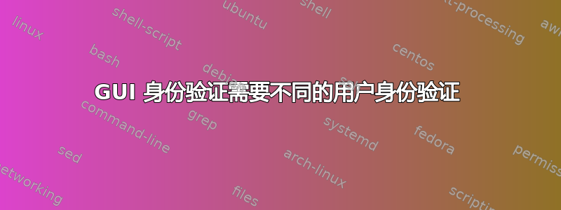 GUI 身份验证需要不同的用户身份验证