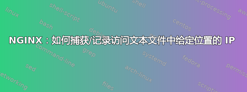 NGINX：如何捕获/记录访问文本文件中给定位置的 IP