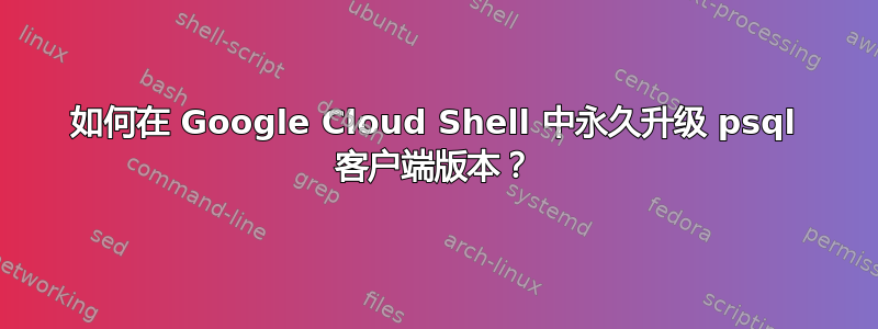 如何在 Google Cloud Shell 中永久升级 psql 客户端版本？