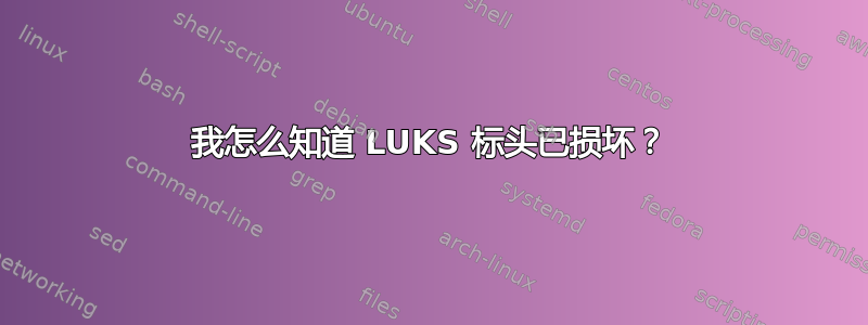 我怎么知道 LUKS 标头已损坏？