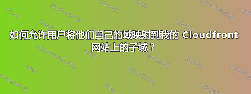 如何允许用户将他们自己的域映射到我的 Cloudfront 网站上的子域？