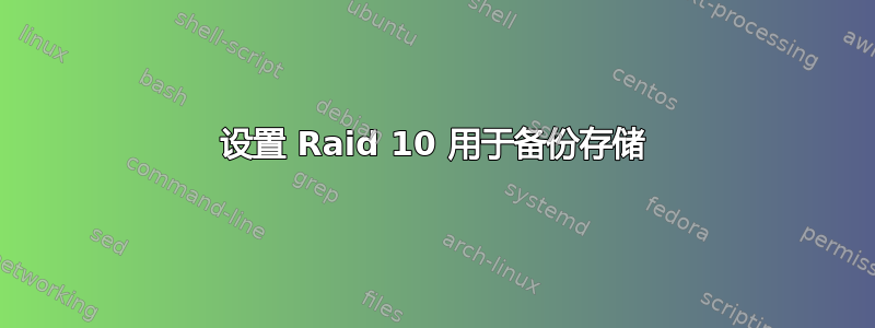 设置 Raid 10 用于备份存储