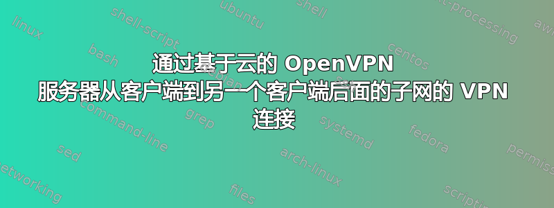 通过基于云的 OpenVPN 服务器从客户端到另一个客户端后面的子网的 VPN 连接