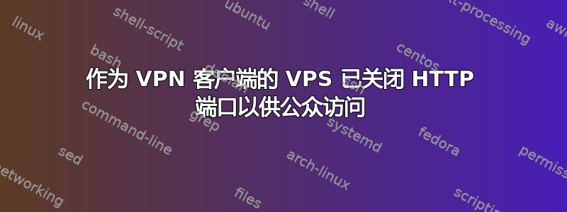 作为 VPN 客户端的 VPS 已关闭 HTTP 端口以供公众访问