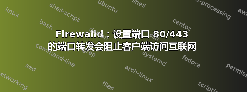 Firewalld：设置端口 80/443 的端口转发会阻止客户端访问互联网