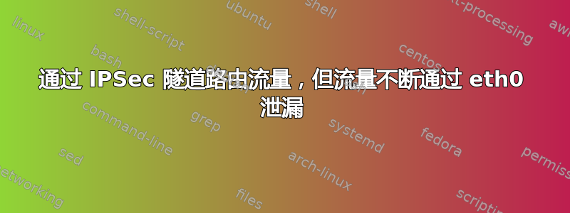 通过 IPSec 隧道路由流量，但流量不断通过 eth0 泄漏