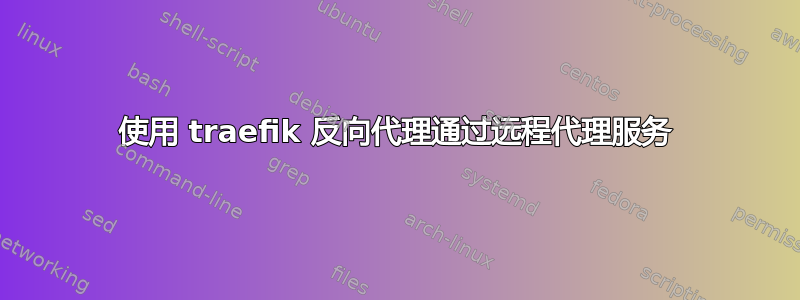 使用 traefik 反向代理通过远程代理服务