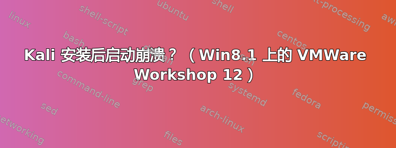 Kali 安装后启动崩溃？ （Win8.1 上的 VMWare Workshop 12）