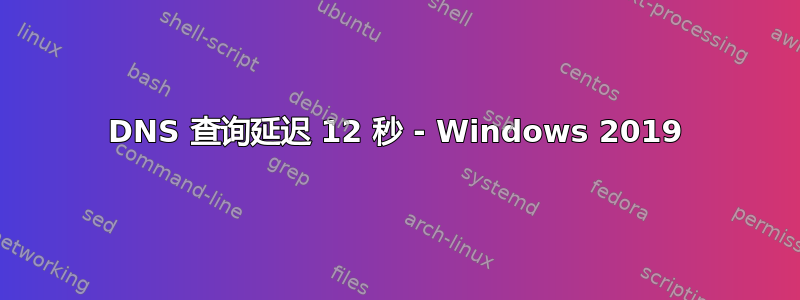 DNS 查询延迟 12 秒 - Windows 2019