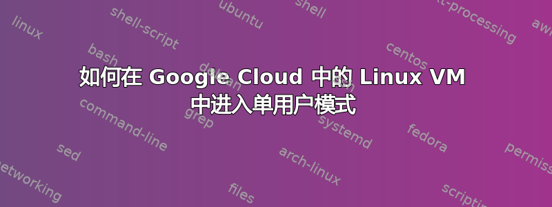 如何在 Google Cloud 中的 Linux VM 中进入单用户模式