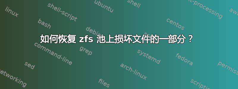 如何恢复 zfs 池上损坏文件的一部分？