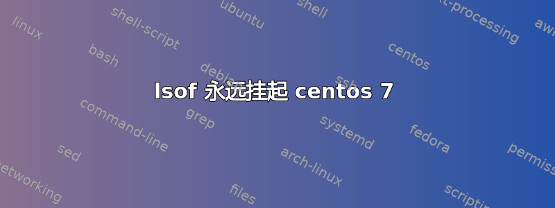 lsof 永远挂起 centos 7