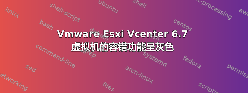 Vmware Esxi Vcenter 6.7 虚拟机的容错功能呈灰色