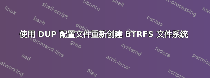 使用 DUP 配置文件重新创建 BTRFS 文件系统