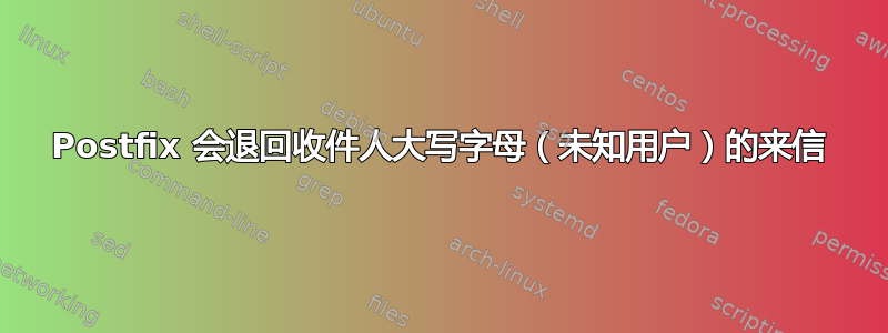 Postfix 会退回收件人大写字母（未知用户）的来信