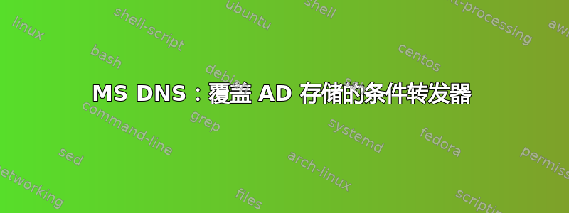 MS DNS：覆盖 AD 存储的条件转发器