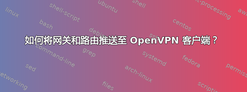 如何将网关和路由推送至 OpenVPN 客户端？