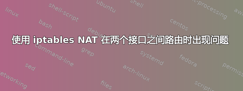 使用 iptables NAT 在两个接口之间路由时出现问题