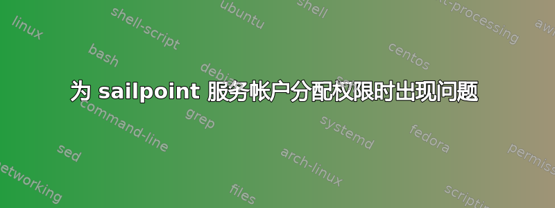 为 sailpoint 服务帐户分配权限时出现问题