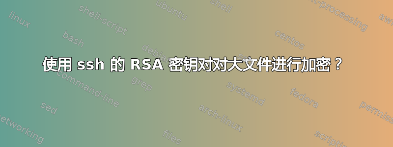 使用 ssh 的 RSA 密钥对对大文件进行加密？