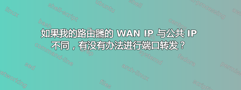 如果我的路由器的 WAN IP 与公共 IP 不同，有没有办法进行端口转发？